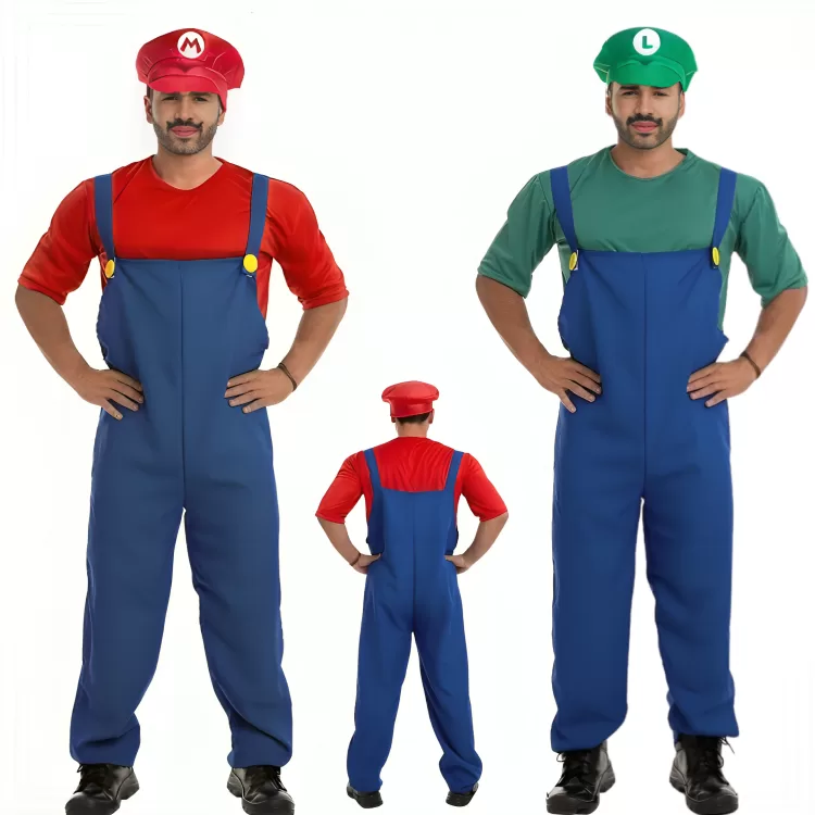 Fantasia Mario Bros  + Quepe + Bigode  Adulto Masc