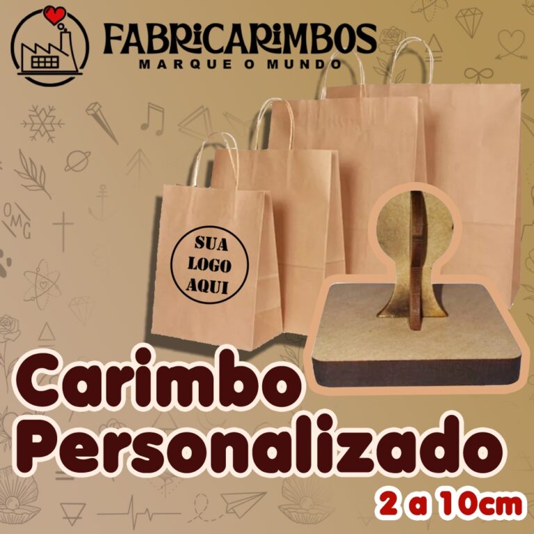 Carimbo Personalizado para Sacola Kraft / Tecido /