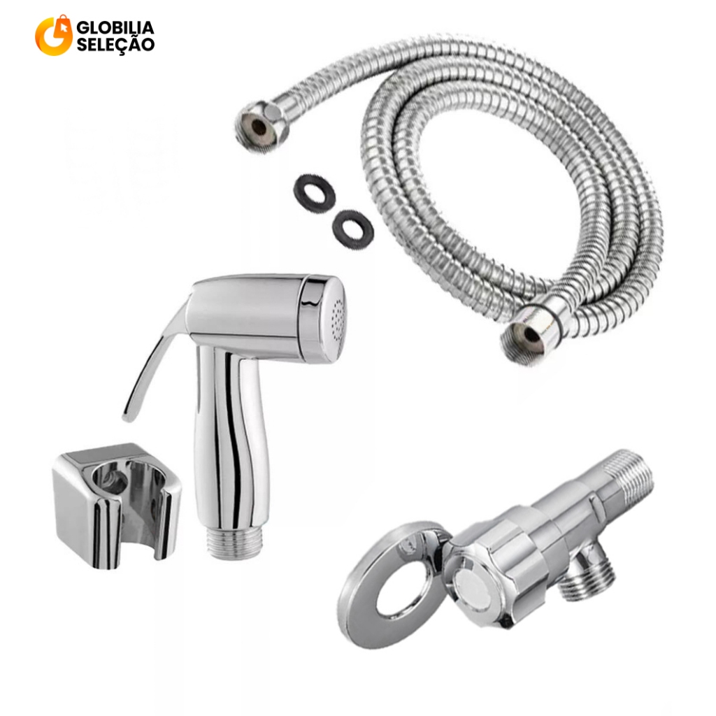 Kit de Ducha Higiênica Para Banheiro Completa Luxo Metal Inox núcleo da válvula de cobre 1,2m Chuvei
