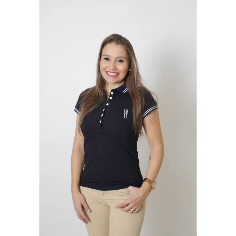 Camisa Polo Feminina Azul Marinho Céu