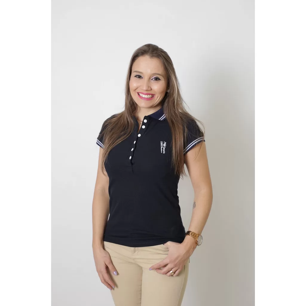 Camisa Polo Feminina Azul Marinho Céu