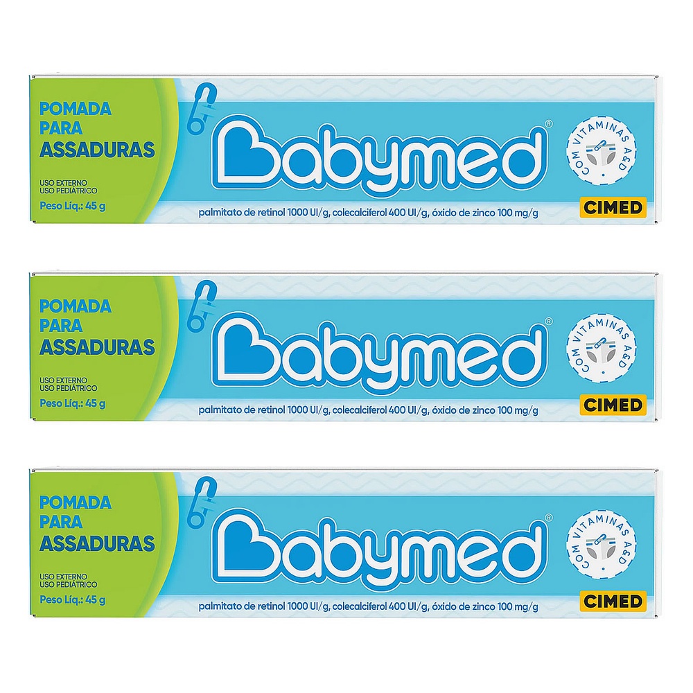 Pomada Para Prevenção De Assaduras Babymed Azul 45g – Kit 3 Unidades