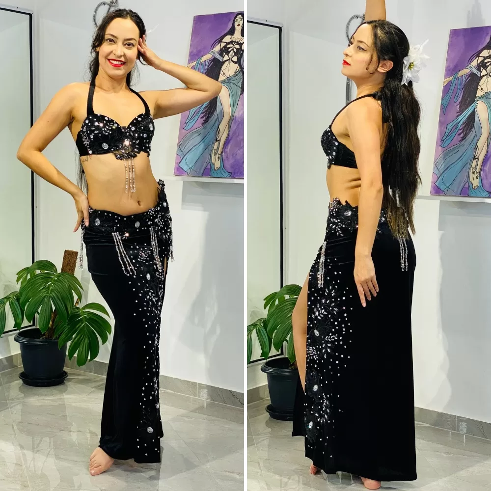 [Liquidação] Dança do Ventre Traje  Bordado Completo –  Pronta Entrega – TPCL-603