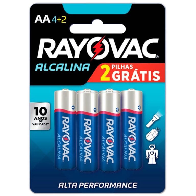 Pilha AA Alcalina Leve 6 Pague 4 20871 Rayovac