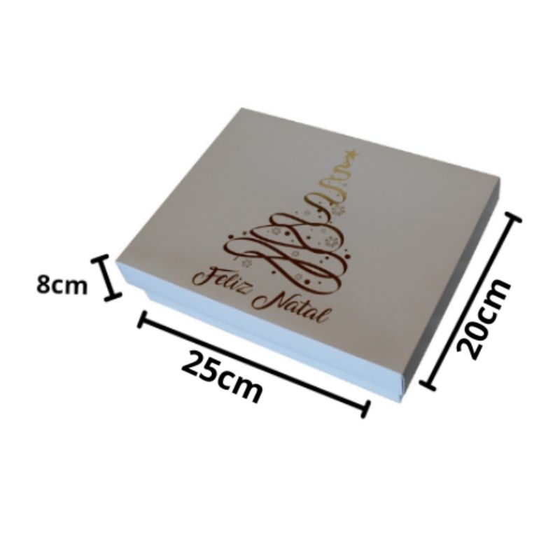 Caixa Presente Premium Natal N3 Cores 5 unidades