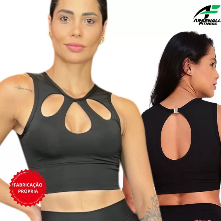 Top Cropped Super Sustentação Decote Diferenciad