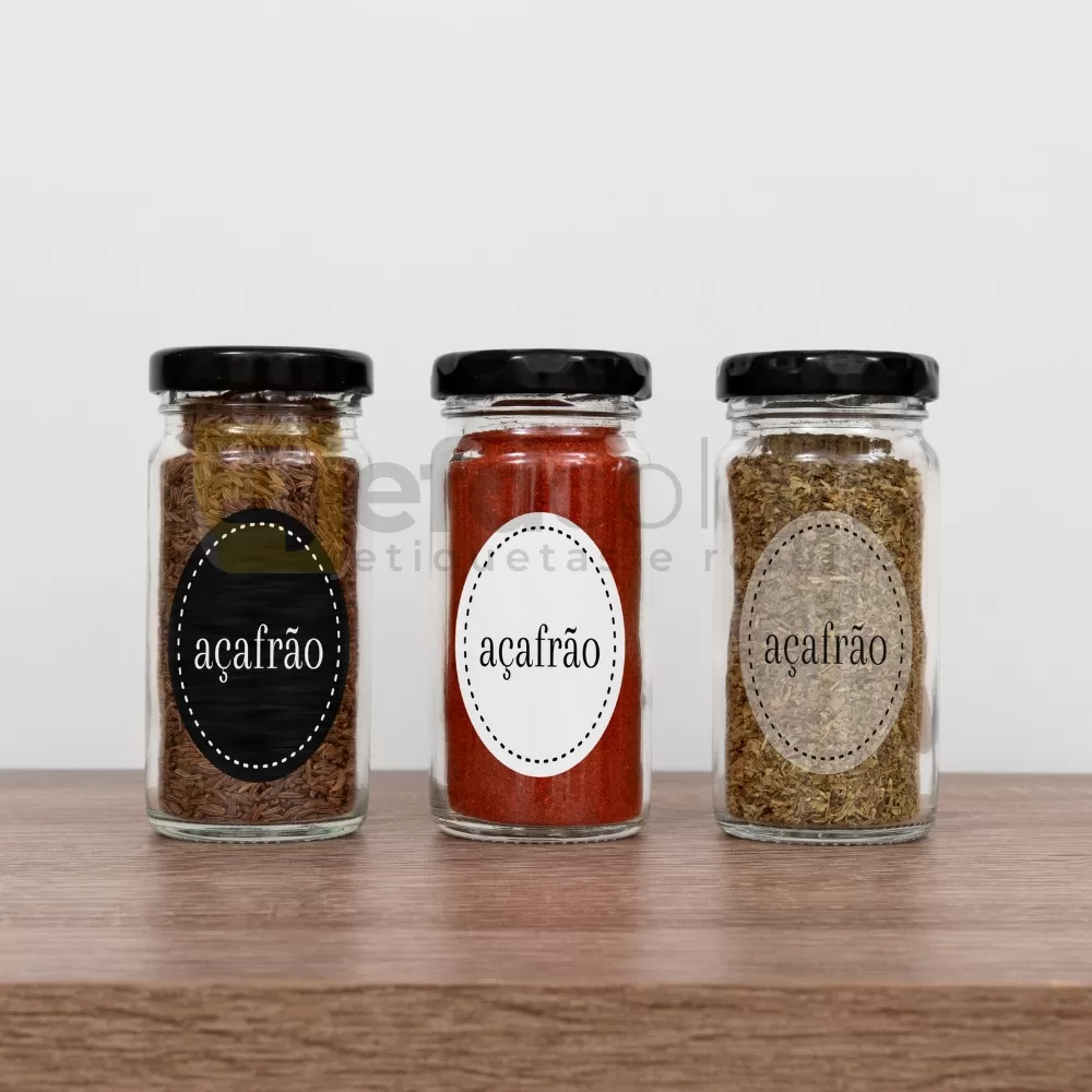 49 Etiquetas para Potes de Condimentos Temperos Mantimentos 3,8×3,8cm