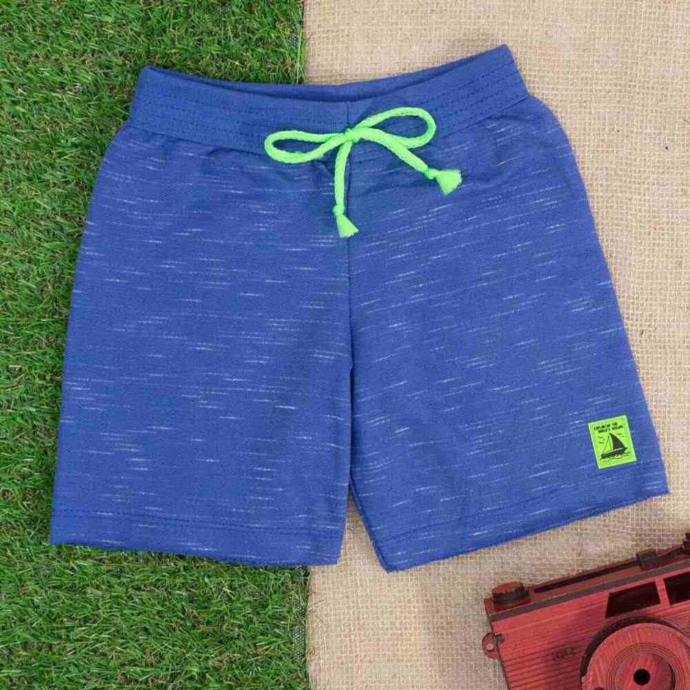 Bermuda Infantil Moletinho Estampadinho Jet Azul