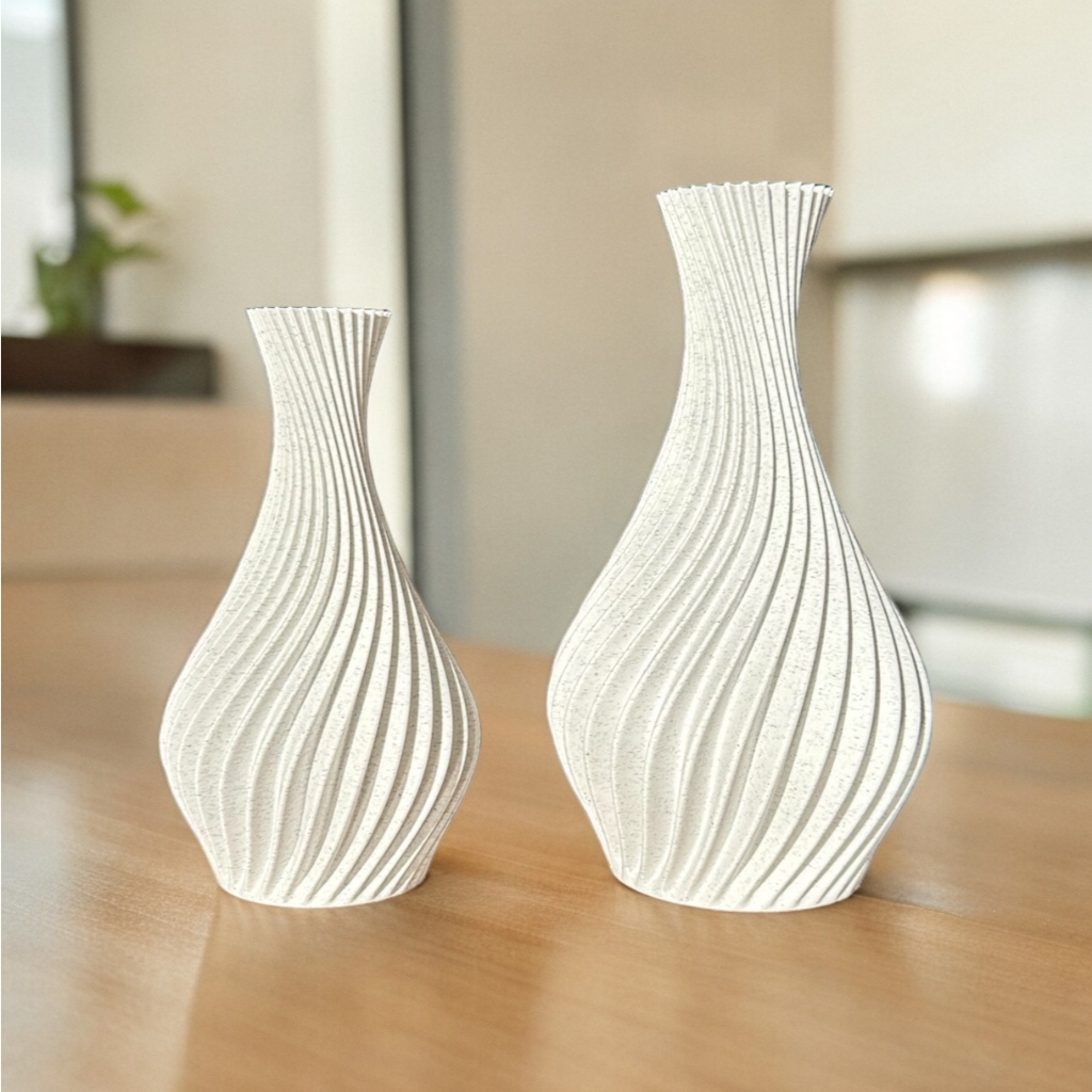 Kit 2 Vasos Decorativos em Espiral  – Varias Cores
