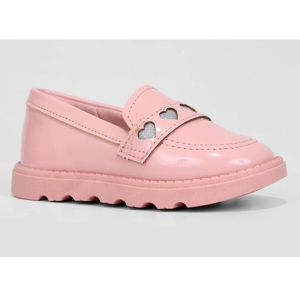 Mocassim Infantil Molekinha Coração Tratorado – Rosa