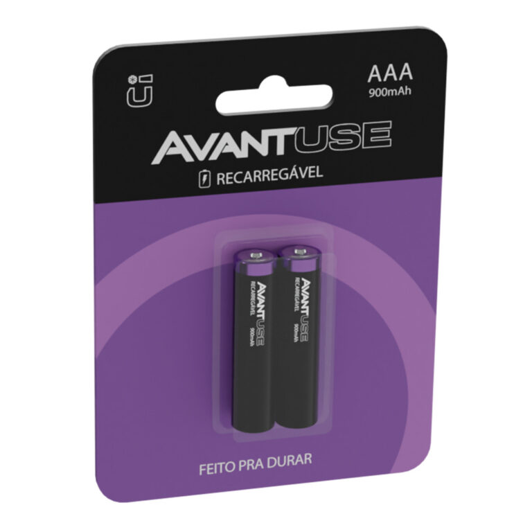 Kit 2 Pilhas Recarregável AAA Palito 1000MAH 1.2V