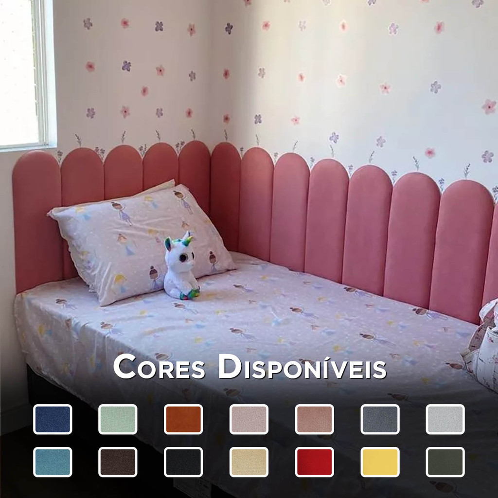 Cabeceira Cama King em L Estofada Nuvem Suede Adesiva 20×40