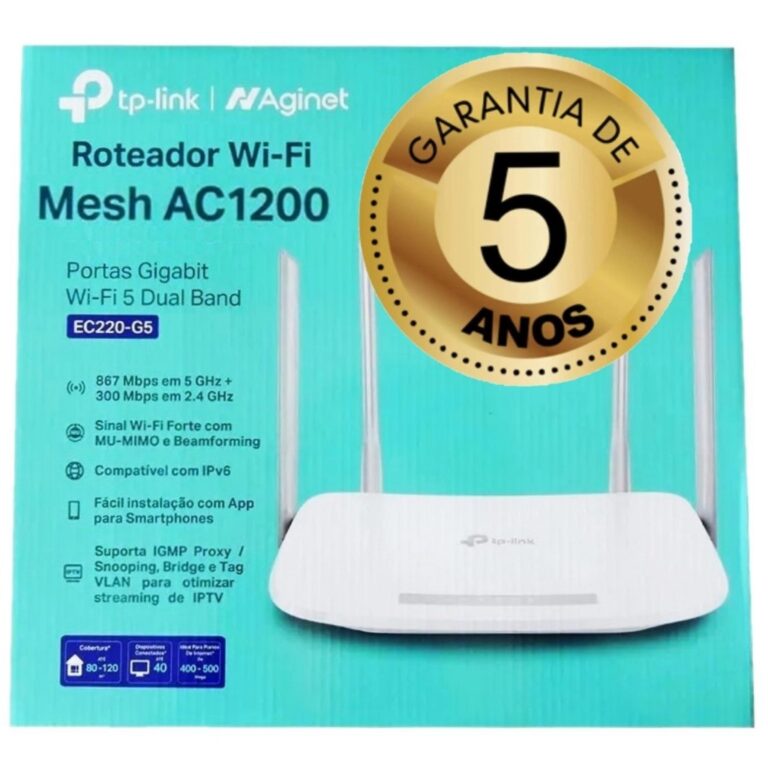 Roteador Tp-link AC1200 EC220 G5 MESH Dual Band 2,