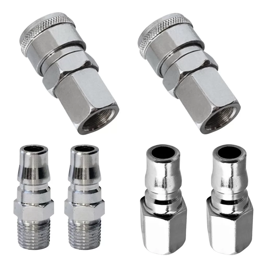 Kit Engate Alta Vazão 1/4 2 Engates 2 Pinos Macho 2 Fêmea