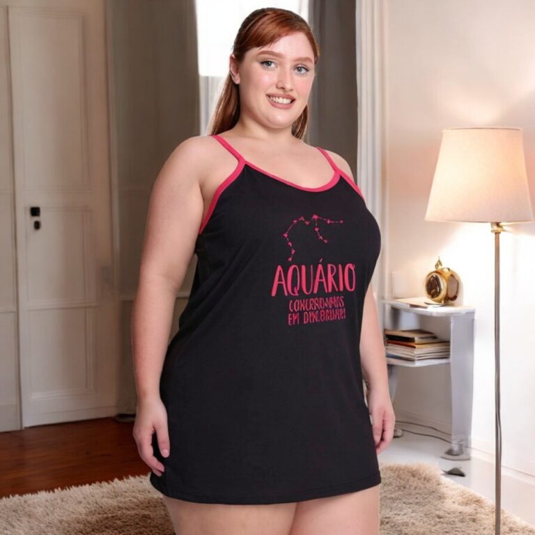 Camisola Signos Feminina Confortável Pijama Algod