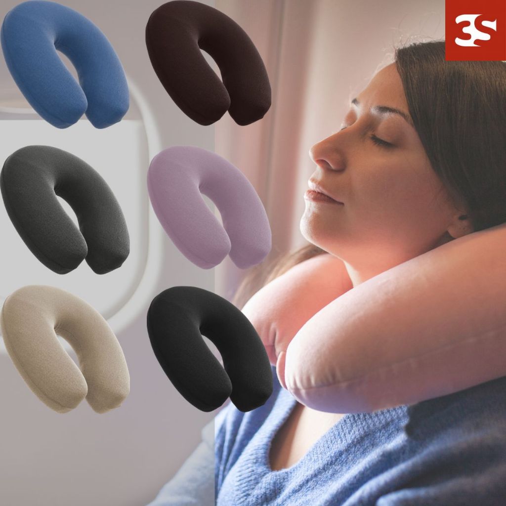 Almofada de Pescoço para Viagem Almofada Descanso de Cabeça Almofada Cervical em suede