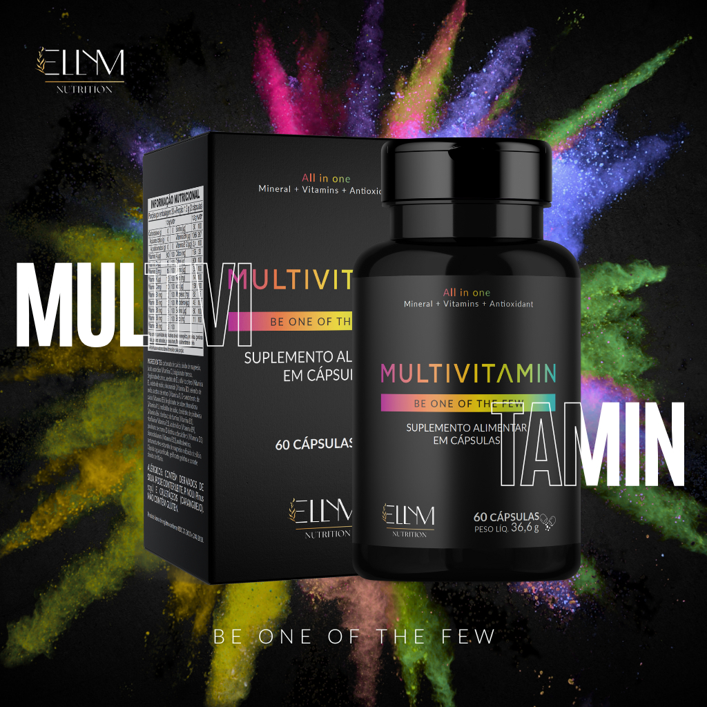 Multivitamínico Completo Ellym Nutrition 60caps Natural Suplemento Alimentar Vitaminas e Minerais