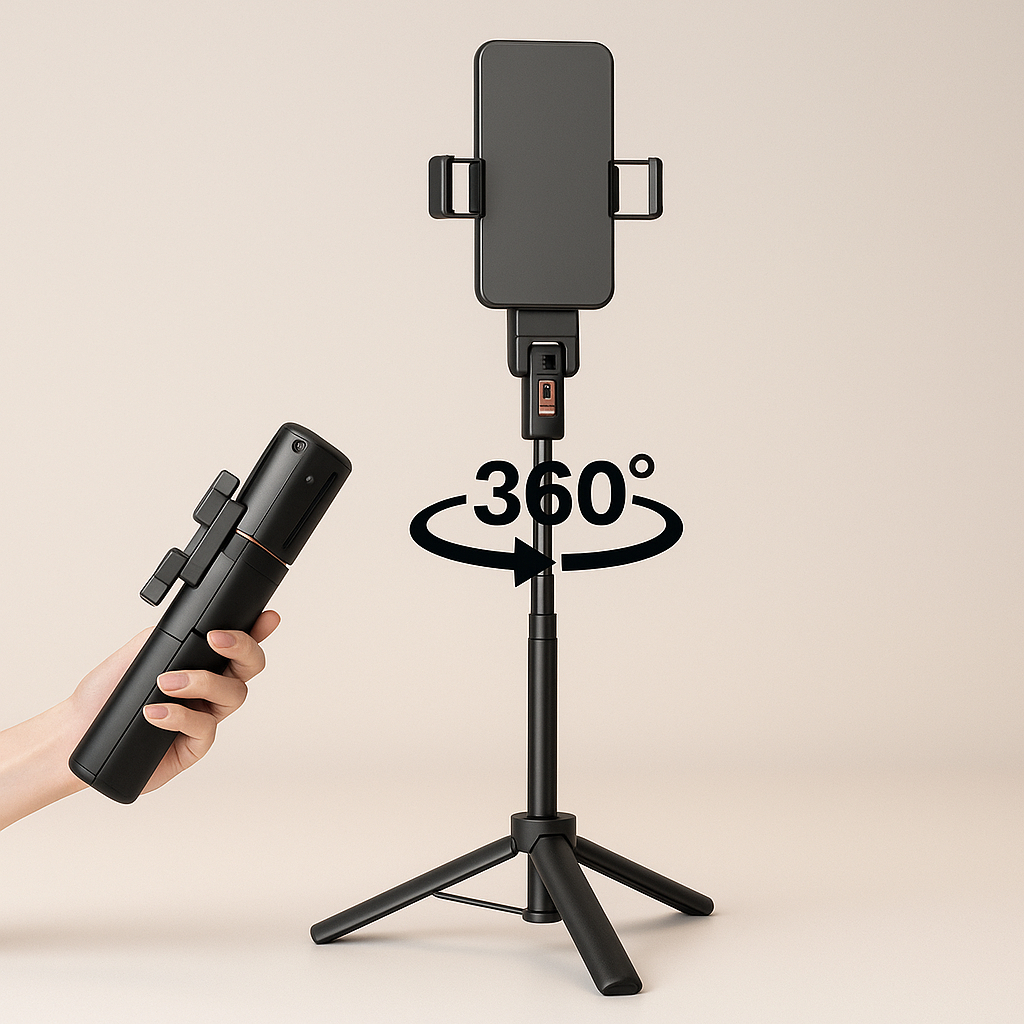 Tripé Suporte para Celular Inteligente Automático Led Face Tracking 360° Live TikTok YouTube