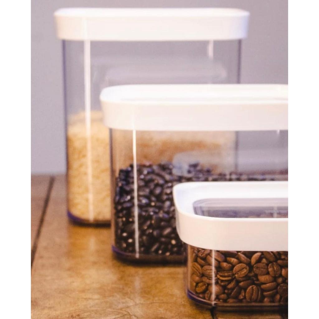 Kit Conjunto 3 Potes Herméticos 1100, 2500, 4000ml Para Mantimentos Acrilico e Resistente