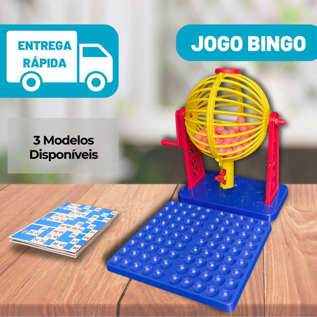 Bingo 24 Cartelas / 48 Cartelas Com ou Sem Globo Giratório 90 Bolinhas Brinquedo Infantil Jogo