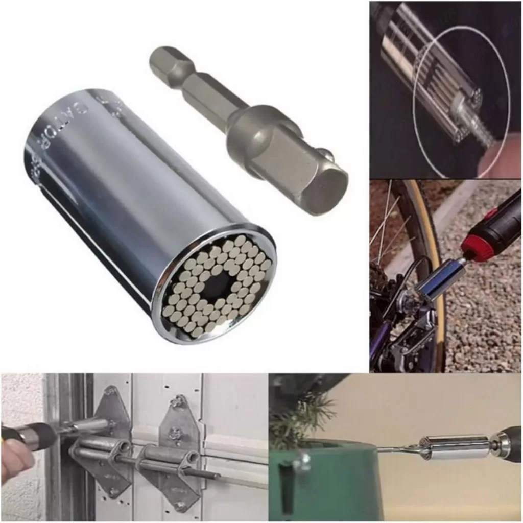 Jogo Kit Chave Soquete Universal Multifuncional + Adaptador de 7 a 19mm