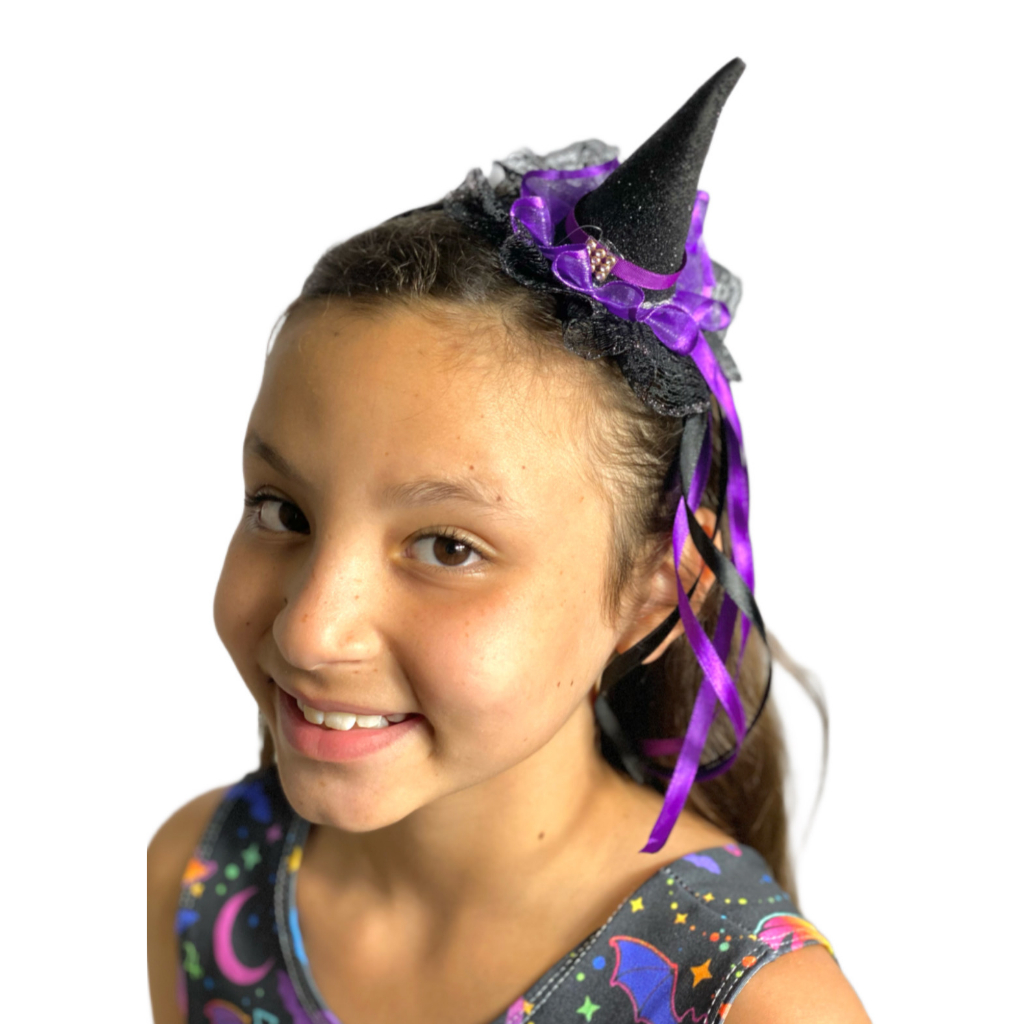 Tiara Arquinho Halloween Infantil De Chapéuzinho Fantasia Noite Das Bruxas Para Meninas