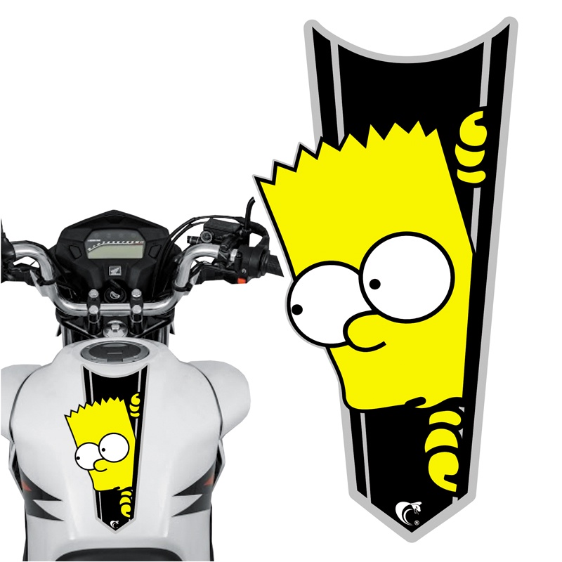 Adesivo Faixa Gravata sem resina BART SIMPSON Preto