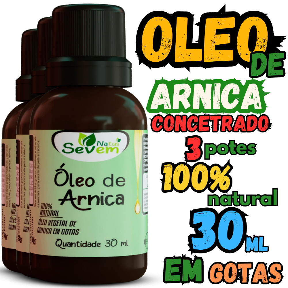 Óleo de Arnica em gotas 100% organico prensado a frio 30ml