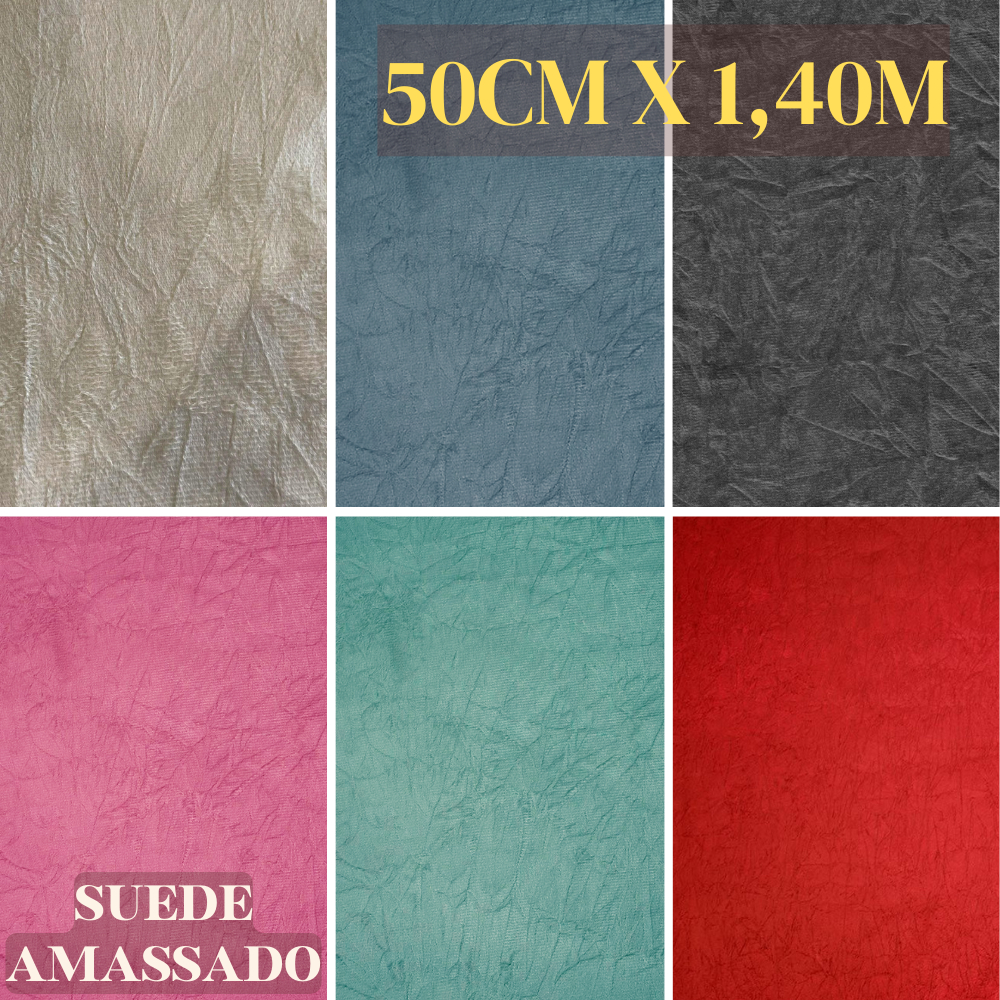 Tecido Suede Amassado Decoração Sofá – Confecção em Geral – 50cm x 1.40m – LEIA A DESCRIÇÃO