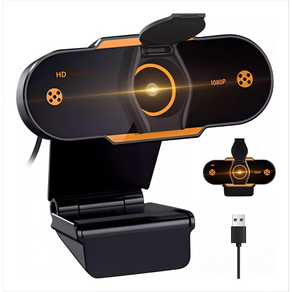 Webcam Full HD 1080p com Microfone Embutido – Widescreen USB, Ideal para Videoconferências e Chamada