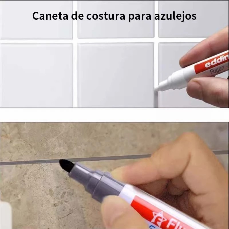 Caneta Reparadora para Rejunte Branco de Azulejo / Agentes Preenchedores Impermeáveis para Parede/Po