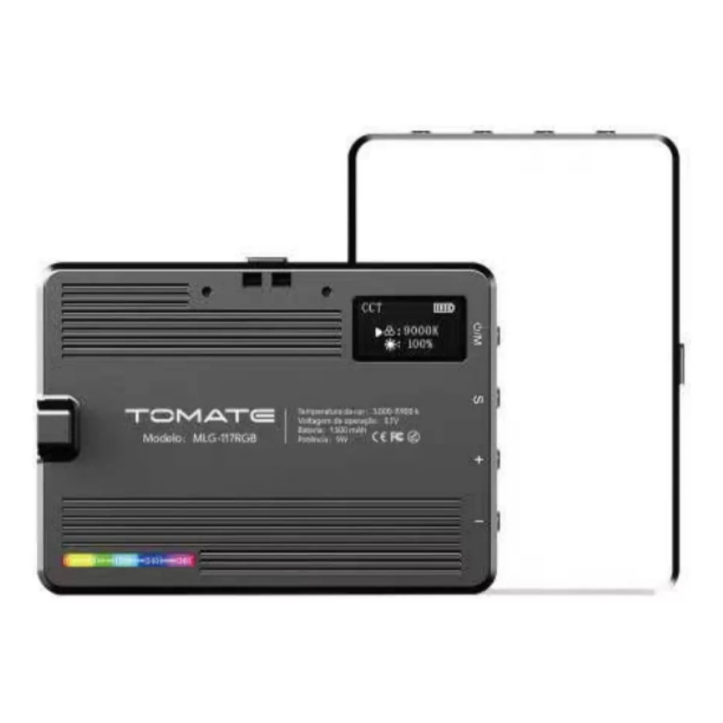 Iluminador Rgb Luz De Preenchimento Portátil – Fotos E Lives Estrutura Preto 110v/220v