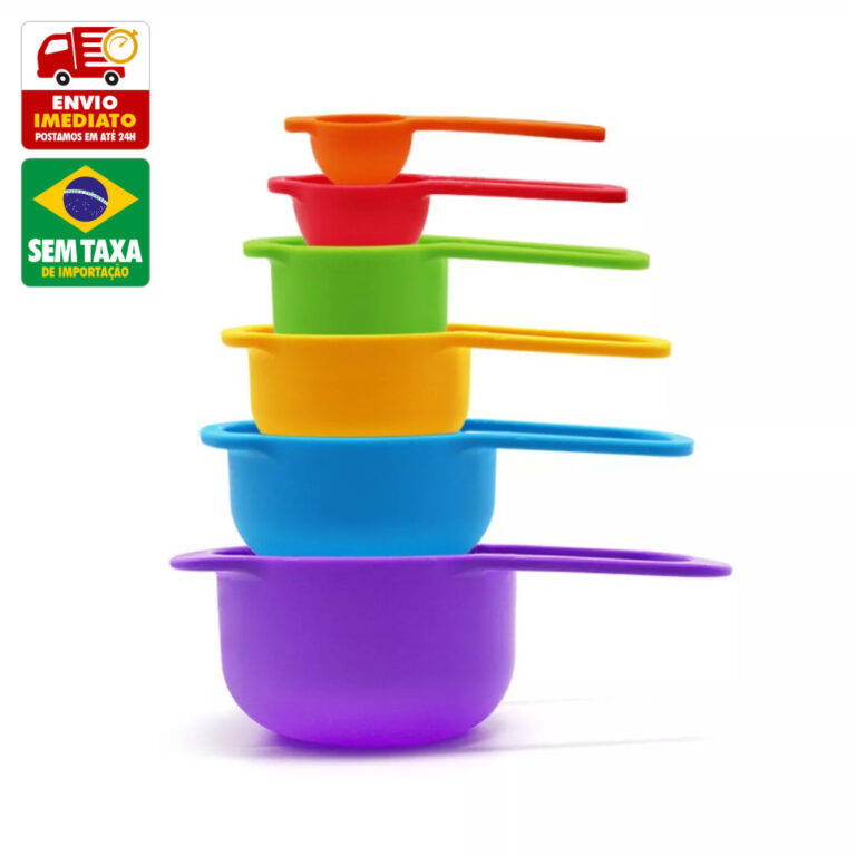 Kit Medidores Dosadores Cozinha Colorido 6 Tamanho