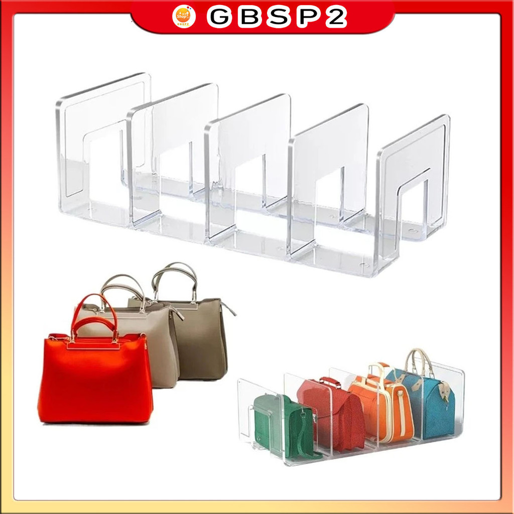 Organizador De Bolsas Em Acrílico C/ Divisor Pronta Entrega