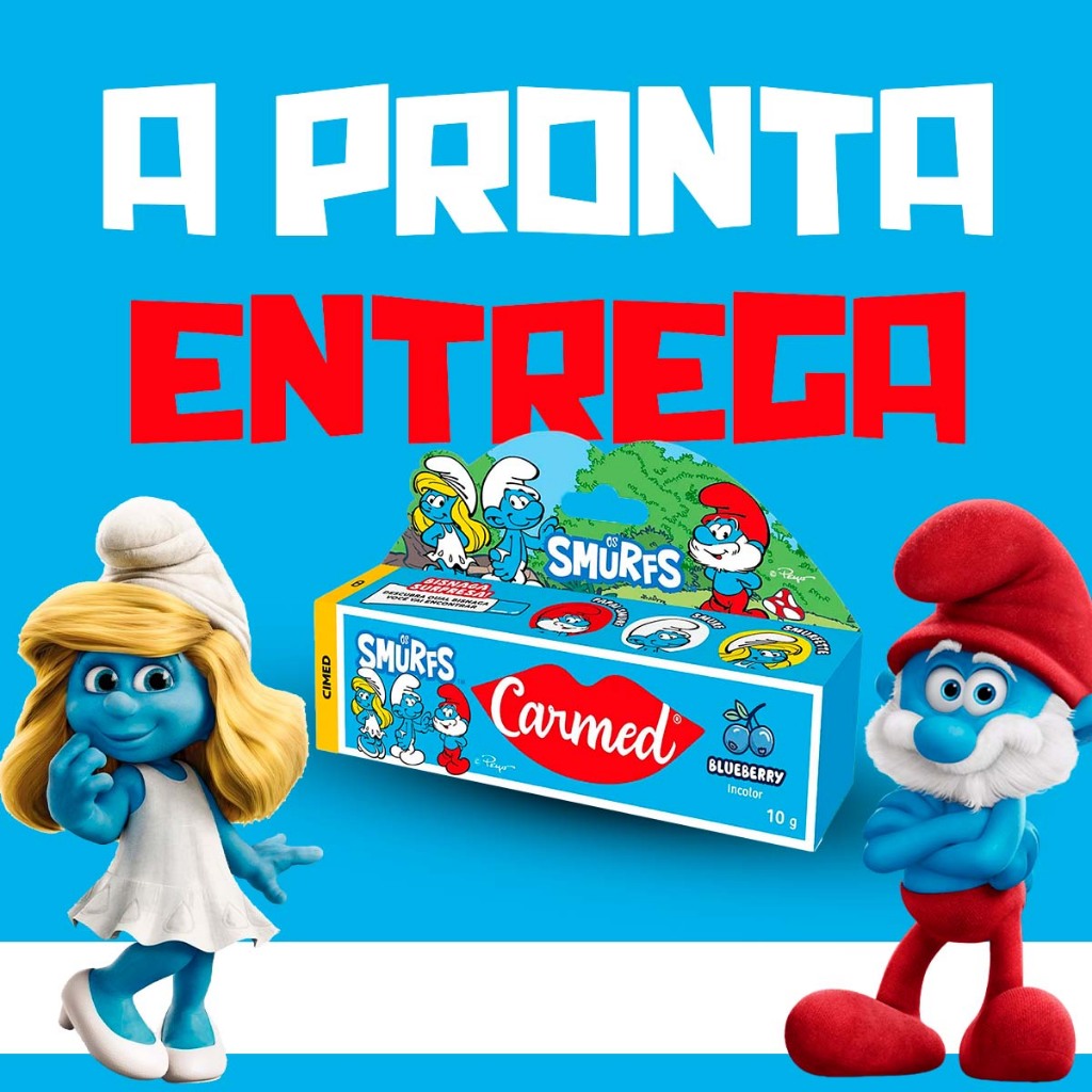 Hidratante Labial Carmed Smurfs Blueberry 10g