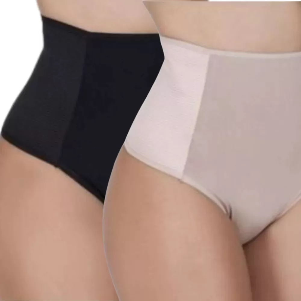 kit Cinta Modeladora Cintura Alta Confortável Compressão Lateral Ajustável Microfibra em Promoção