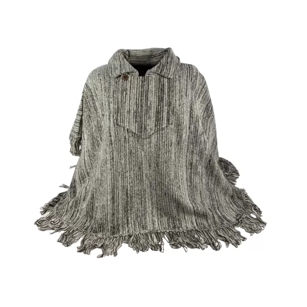 Pala Poncho Oldoni Gaúcho Original Unissex Mescla Escuro Lã Campeira Para Inverno