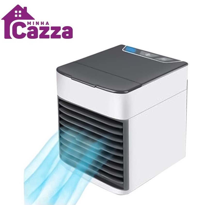 Mini Ar Condicionado Portatil Air Cooler Umidificador Climatizador Luz Led Original Usb Portatil