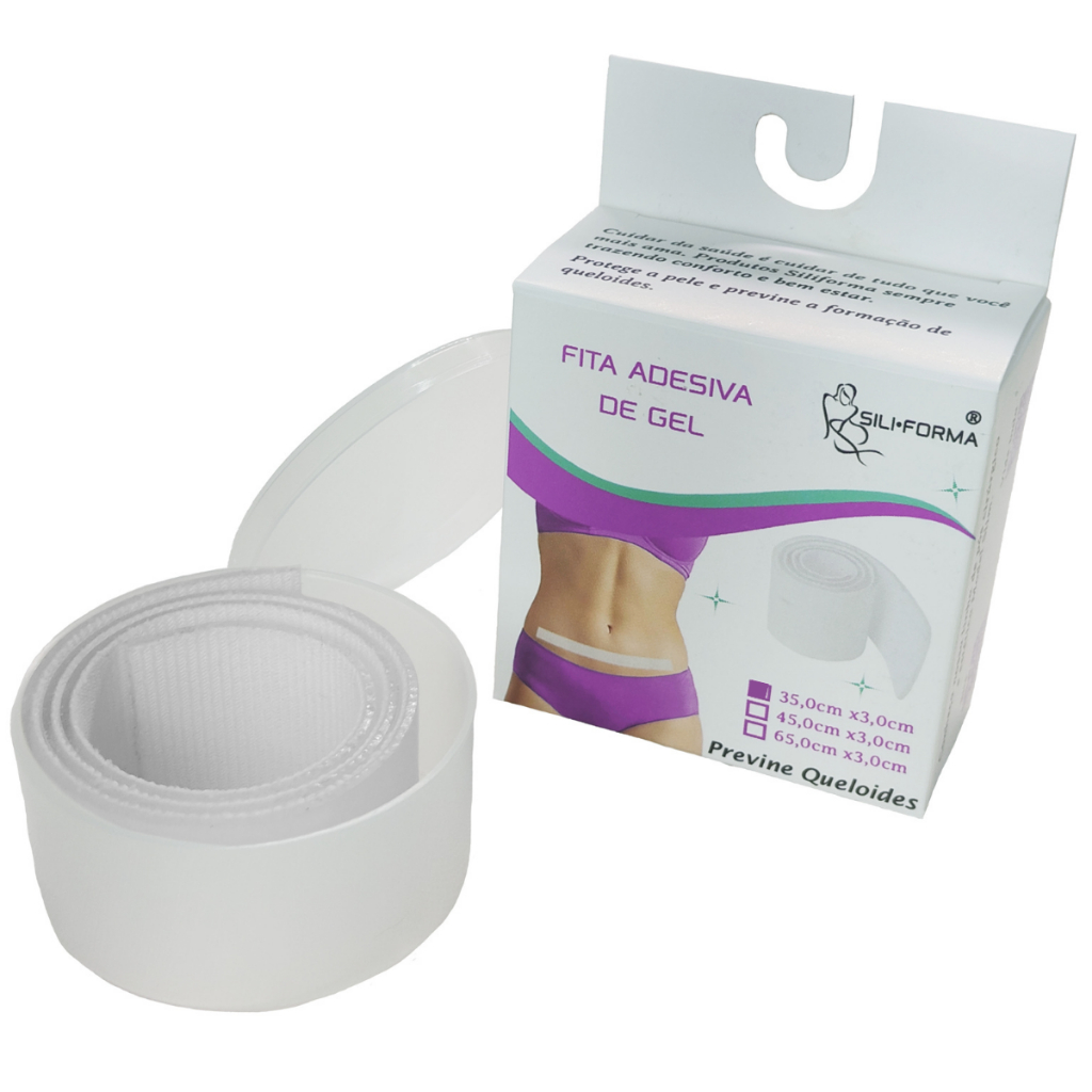 Fita Adesiva De Gel Cicatrizante Queloides Pós Cirúrgica  35x3cm  Hipertrófica  Registro ANVISA