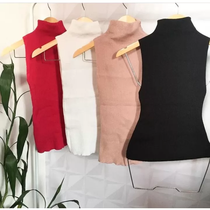 Kit Blusa Garrafinha Tricot Blogueirinha Gola Alta