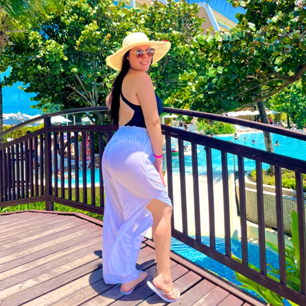 Saida de Praia Calça Lastex Pantalona Lançamento 2023 Verão