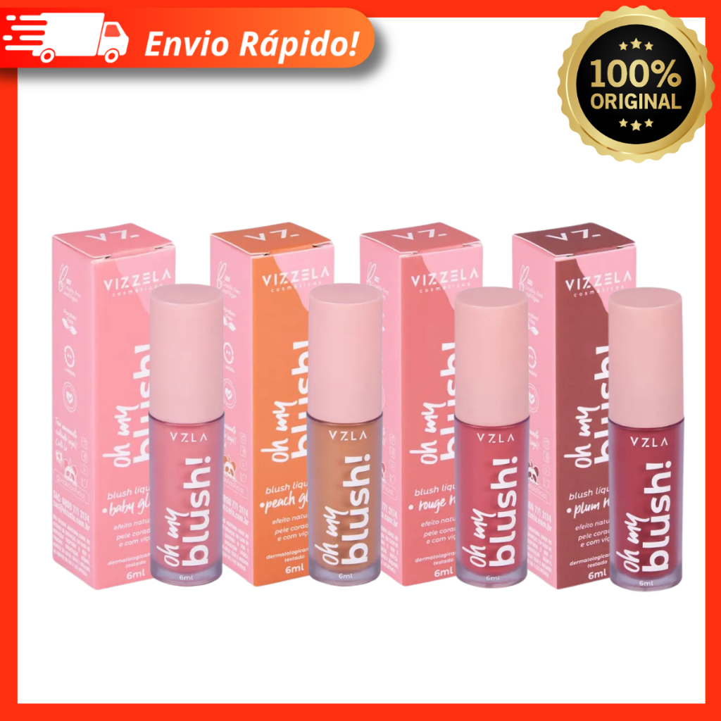 Blush Líquido Oh My Blush 6ml Vizzela Vegano Longa Duração Efeito Natural 100% Original