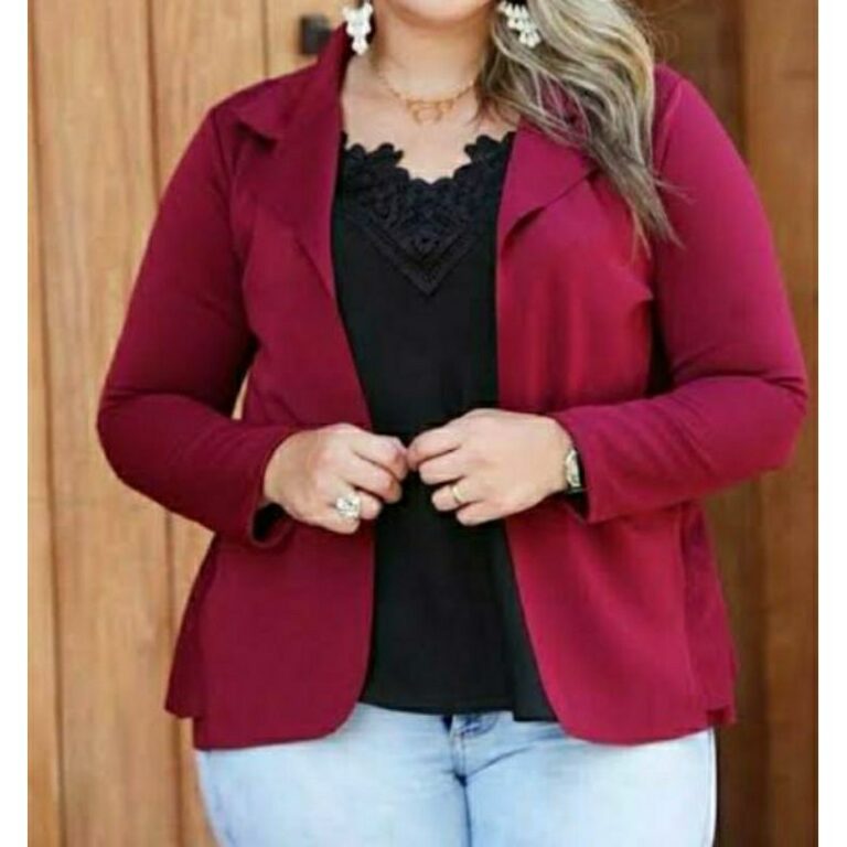 Blazer /Femenino/ Neopreme casaco CURTO PLUS  SIZE