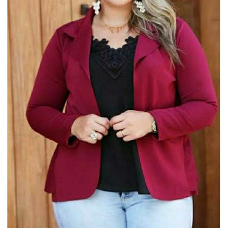 Blazer /Femenino/ Neopreme casaco CURTO PLUS SIZE M/G/GG/G1/G2/G3