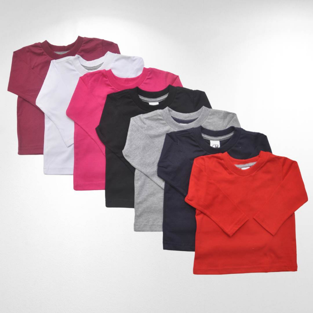 Lote 5 Camisetas Manga Longa Bebê Infantil