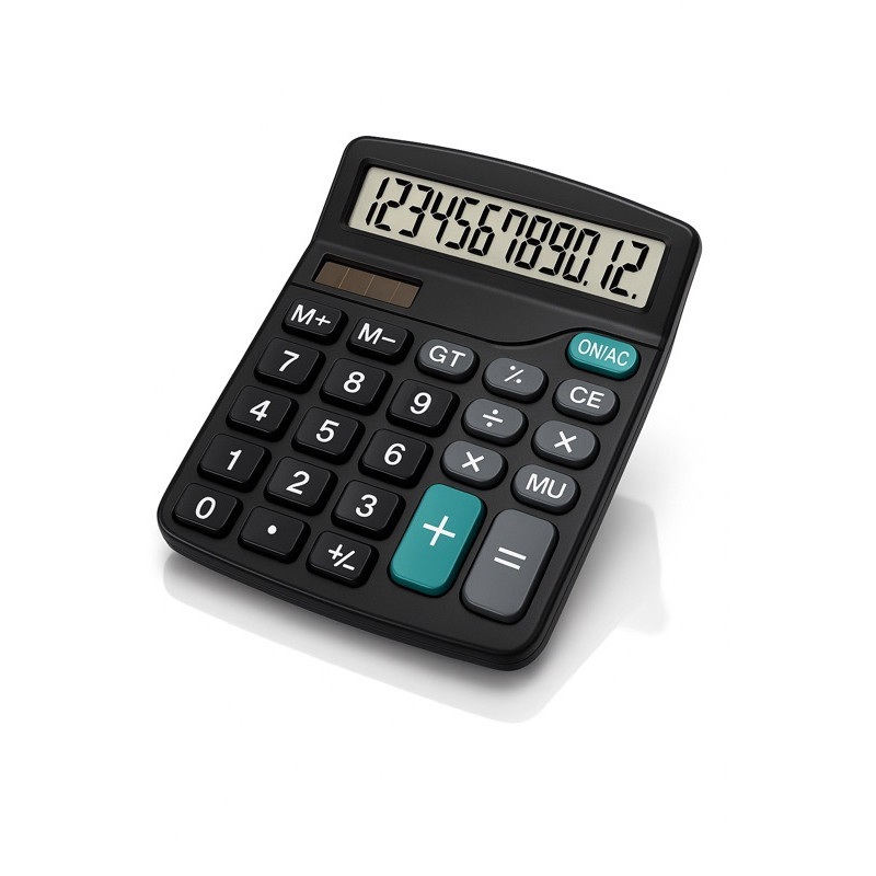 Kit 1 a 4 Calculadora De Mesa Escritório 12 Dígitos Simples de Mão Kk-837b Eletrônica Comercial