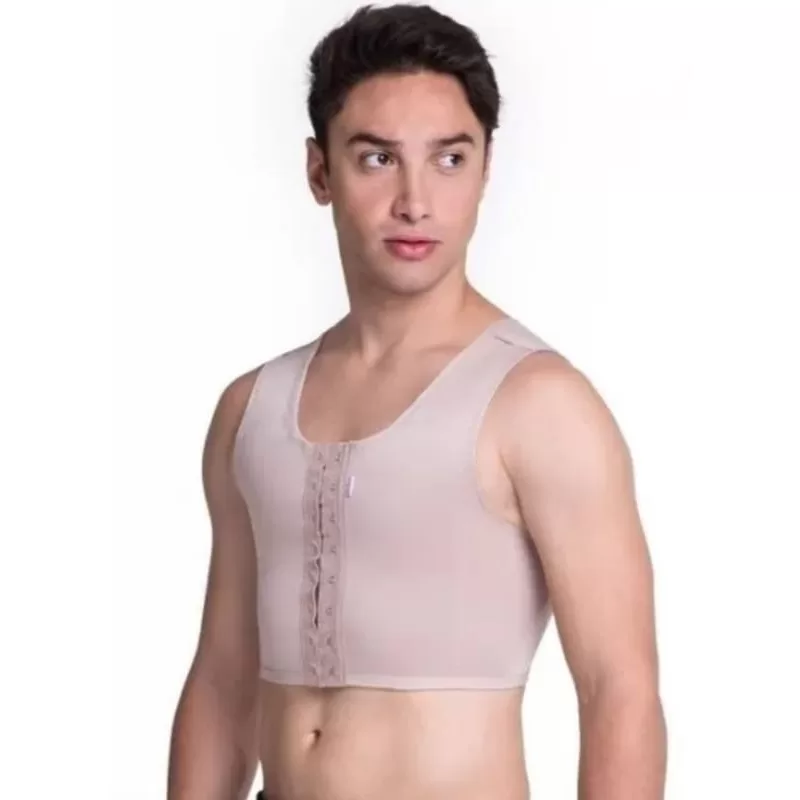 Croped Masculino e Feminino Reforçado Cirúrgico mamoplastia ginecomastia modelador reduz medidas mel