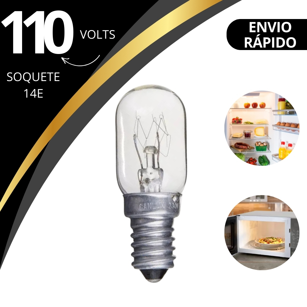 Lâmpada Geladeira Refrigerador Consul Brastemp 127v E14 15w
