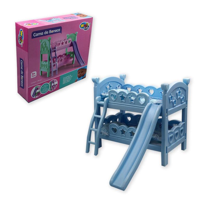 Berço de Boneca Beliche com Escorregador e Colch
