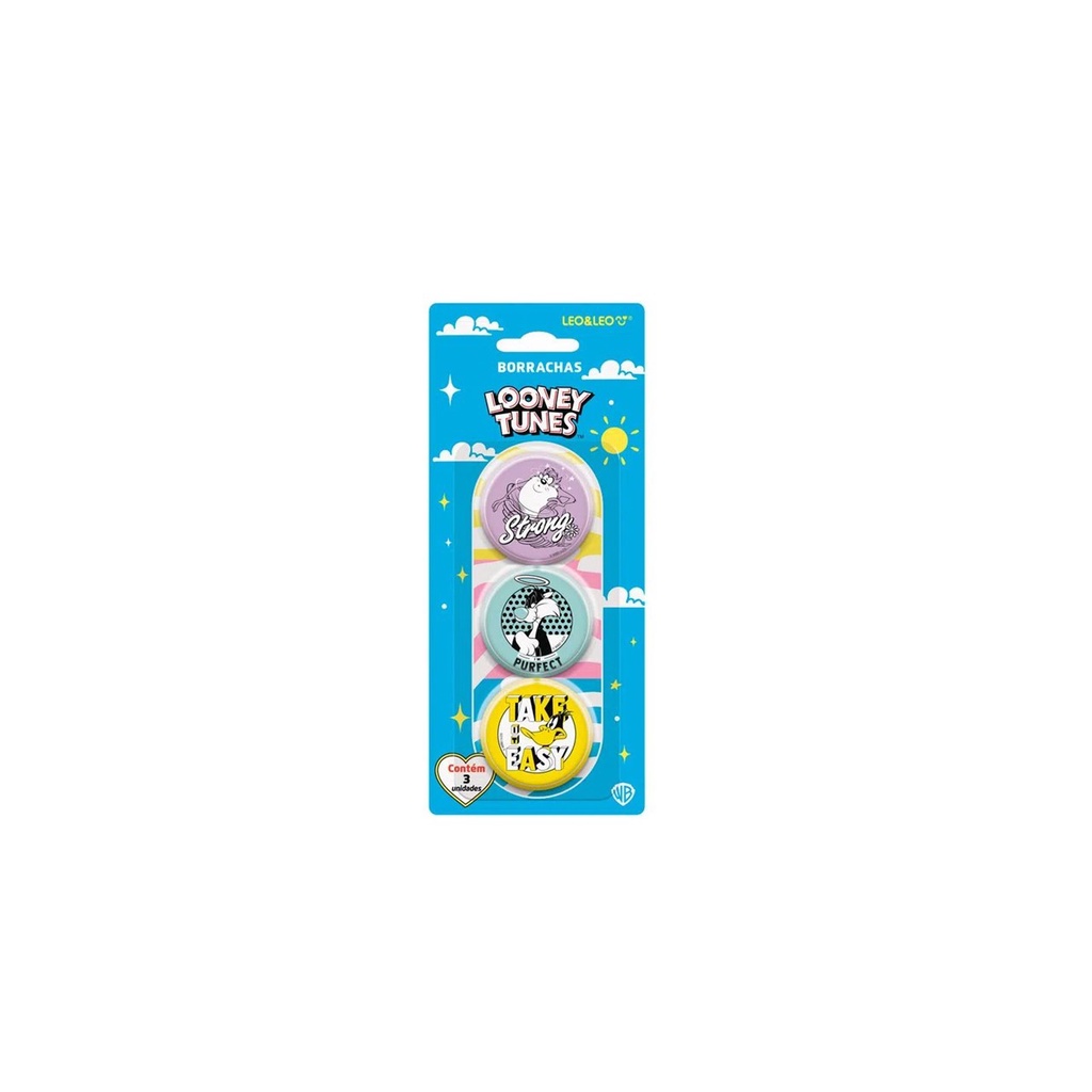 Borracha Redonda Looney Tunes Blister C/3 – LeoELeo